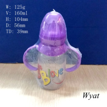 150ml Glass Feeding Baby Bottle with Silicone Nipple Glass Feeding Bottle Wholesale